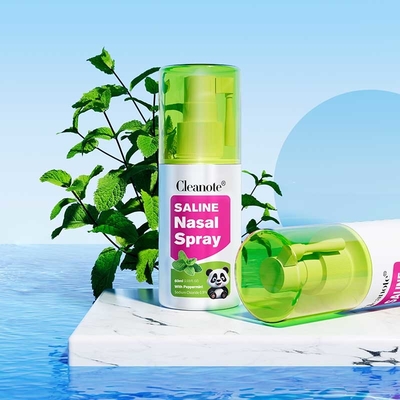 00.9% NaCl Bio Mint Peppermint สเปรย์จมูก สารเกลือสําหรับอาการอุดตัน